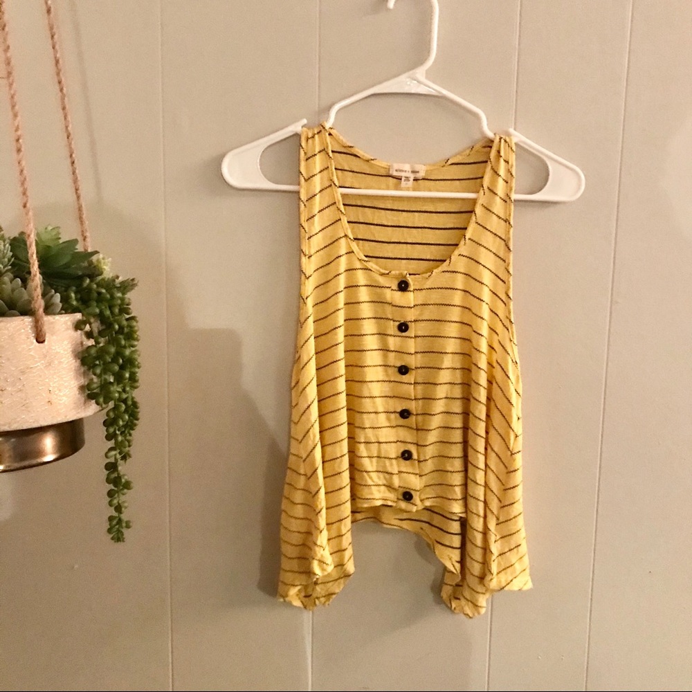 Urban Outfitters Yellow Stripe Crop Top